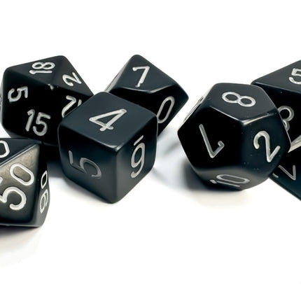 Opaque Black/white Polyhedral 7-Dice Set