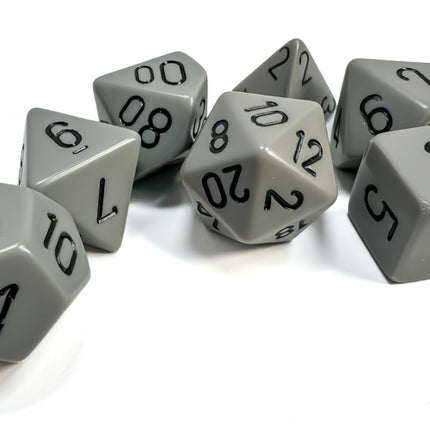 Opaque Dark Grey/black Polyhedral 7-Dice Set