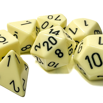 Opaque Pastel Yellow/black Polyhedral 7-Dice Set