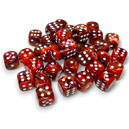 Festive Symphony/white 12mm d6 Dice Block (36 dice)