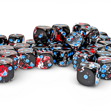 Chessex Brush Dark Side/blue 12mm d6 Dice Block (36 dice)