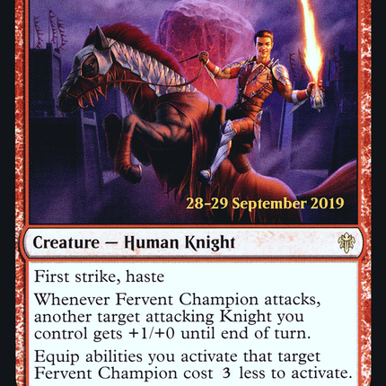 Fervent Champion [Throne of Eldraine Promos] Prerelease Foil