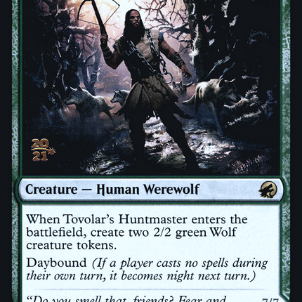 Tovolar's Huntmaster // Tovolar's Packleader [Innistrad: Midnight Hunt Promos] Prerelease Foil