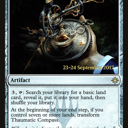 Thaumatic Compass // Spires of Orazca (compasslanddfc) [Ixalan Promos] Prerelease Foil