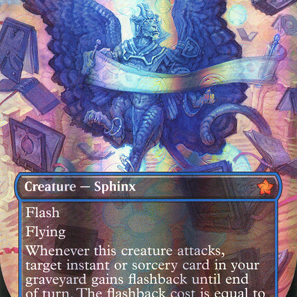 Sphinx of Forgotten Lore (Borderless) [Foundations] Mana Foil