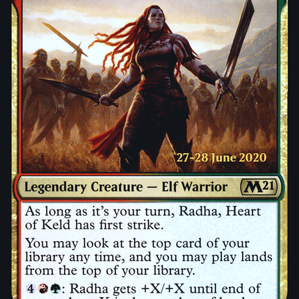 Radha, Heart of Keld [Core Set 2021 Promos] Prerelease Foil