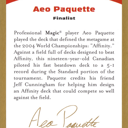 Aeo Paquette Bio [World Championship Decks 2004]