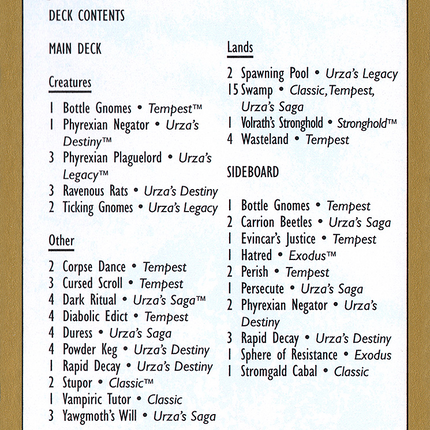 Jakub Šlemr Decklist (1999) [World Championship Decks 1999]