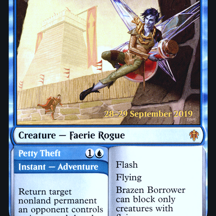 Brazen Borrower // Petty Theft [Throne of Eldraine Promos] Prerelease Foil