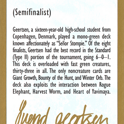 Svend Geertsen Bio [World Championship Decks 1997]