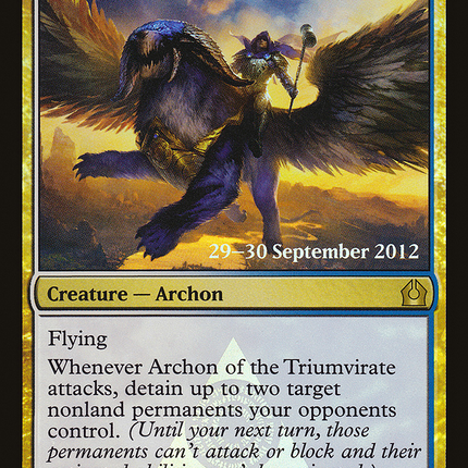 Archon of the Triumvirate [Return to Ravnica Promos] Prerelease Foil