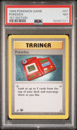 1999 Pokemon Game Pokédex #87 1st Edition PSA NM 7