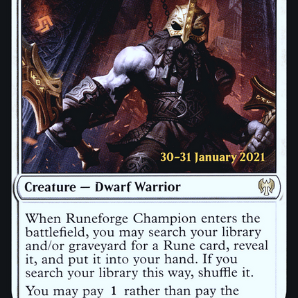 Runeforge Champion [Kaldheim Promos] Prerelease Foil