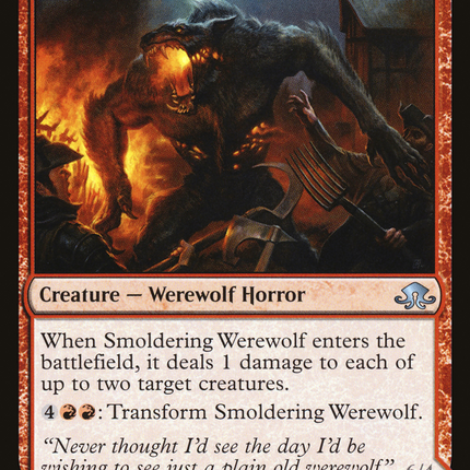 Smoldering Werewolf // Erupting Dreadwolf (mooneldrazidfc) [Eldritch Moon]