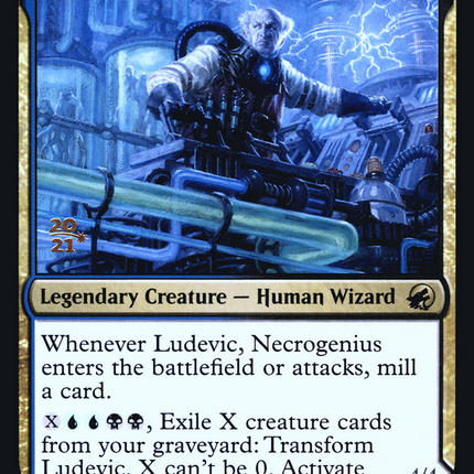Ludevic, Necrogenius // Olag, Ludevic's Hubris [Innistrad: Midnight Hunt Promos] Prerelease Foil