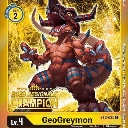 GeoGreymon [BT2-035] (2023 Regionals Champion) [Release Special Booster Promos]