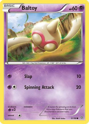 Baltoy (31) - 31/106 [XY - Ancient Origins] Reverse Holofoil