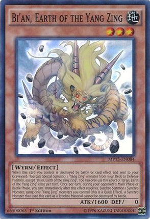 Bi'an, Earth of the Yang Zing (Super Rare) [MP15-EN084] 1st Edition