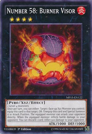 Number 58: Burner Visor (Common / Short Print) [MP15-EN122] 1st Edition