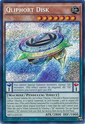 Qliphort Disk (Secret Rare) [MP15-EN145] 1st Edition