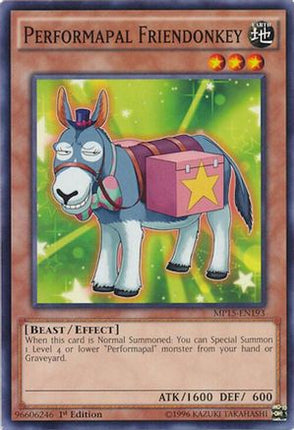 Performapal Friendonkey (Common / Short Print) [MP15-EN193] 1st Edition
