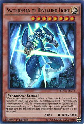 Swordsman of Revealing Light (Ultra Rare) [MP15-EN245] 1st Edition