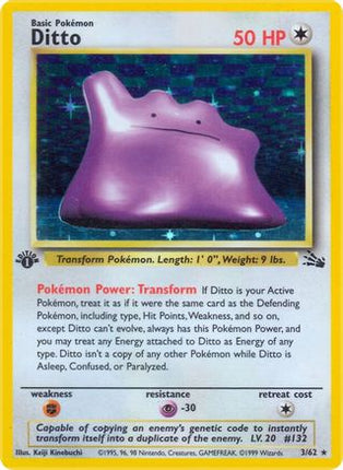 Ditto - 3/62 [Fossil] 1st Edition Holofoil