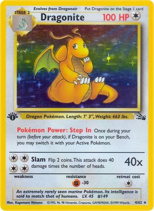 Dragonite - 4/62 [Fossil] 1st Edition Holofoil