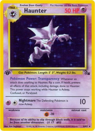 Haunter - 6/62 [Fossil] 1st Edition Holofoil