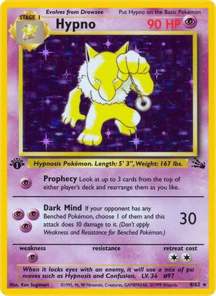 Hypno (8) - 8/62 [Fossil] 1st Edition Holofoil