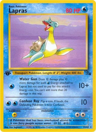 Lapras (25) - 25/62 [Fossil] 1st Edition