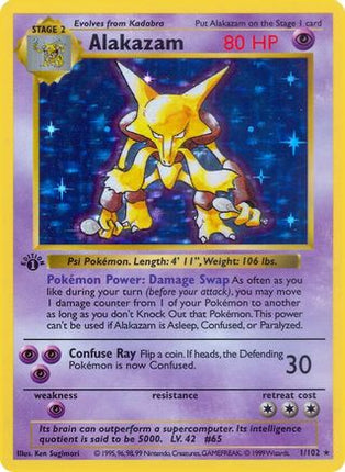 Alakazam - 1/102 [Base Set (Shadowless)] 1st Edition Holofoil