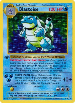 Blastoise - 2/102 [Base Set (Shadowless)] 1st Edition Holofoil