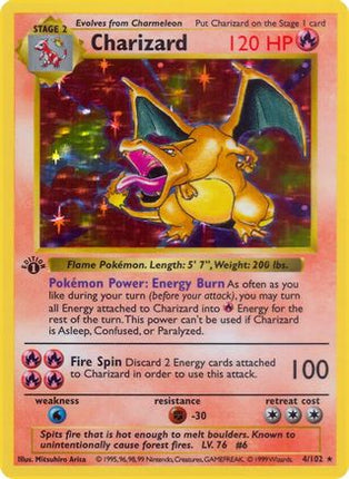 Charizard - 4/102 [Base Set (Shadowless)] 1st Edition Holofoil