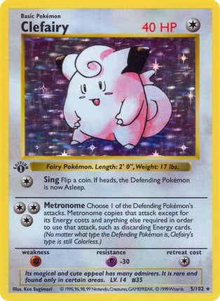 Clefairy - 5/102 [Base Set (Shadowless)] 1st Edition Holofoil