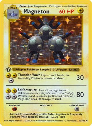 Magneton - 9/102 [Base Set (Shadowless)] 1st Edition Holofoil