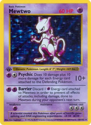 Mewtwo - 10/102 [Base Set (Shadowless)] 1st Edition Holofoil