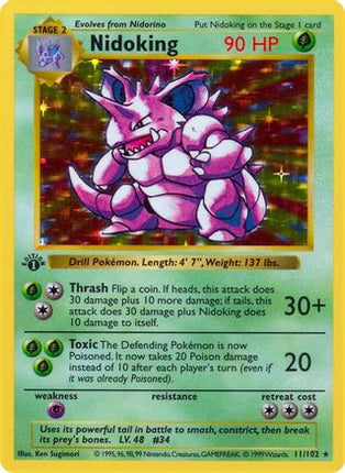 Nidoking - 11/102 [Base Set (Shadowless)] 1st Edition Holofoil