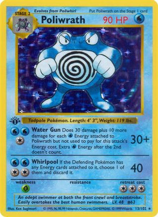 Poliwrath - 13/102 [Base Set (Shadowless)] 1st Edition Holofoil