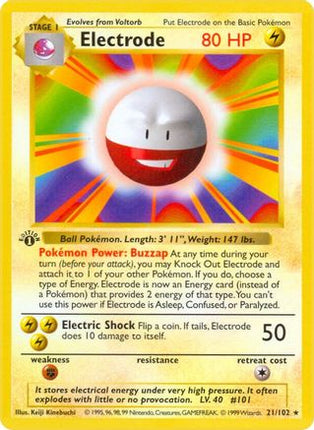 Electrode - 21/102 [Base Set (Shadowless)] 1st Edition