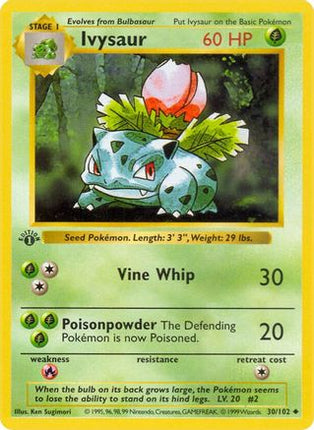 Ivysaur - 30/102 [Base Set (Shadowless)] Unlimited