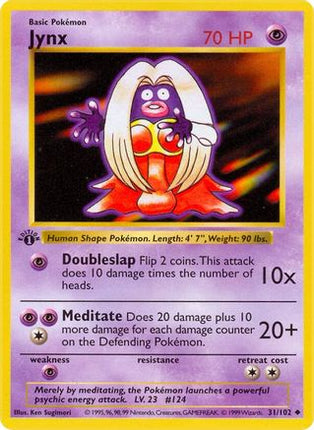 Jynx - 31/102 [Base Set (Shadowless)] Unlimited