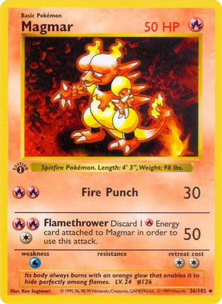 Magmar - 36/102 [Base Set (Shadowless)] 1st Edition