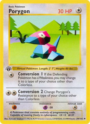 Porygon - 39/102 [Base Set (Shadowless)] Unlimited