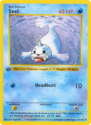 Seel - 41/102 [Base Set (Shadowless)] 1st Edition