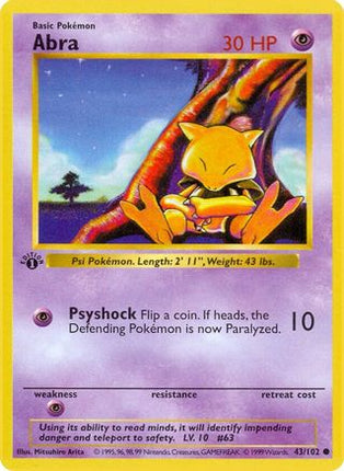 Abra - 43/102 [Base Set (Shadowless)] 1st Edition