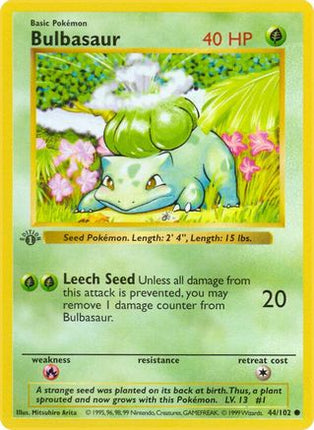 Bulbasaur - 44/102 [Base Set (Shadowless)] Unlimited
