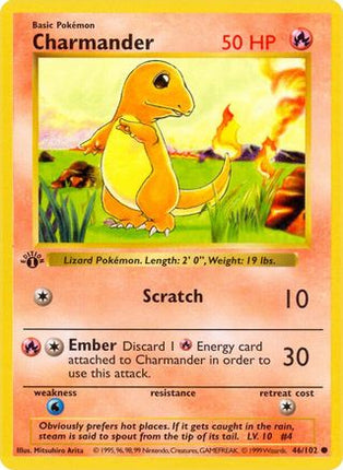 Charmander - 46/102 [Base Set (Shadowless)] Unlimited