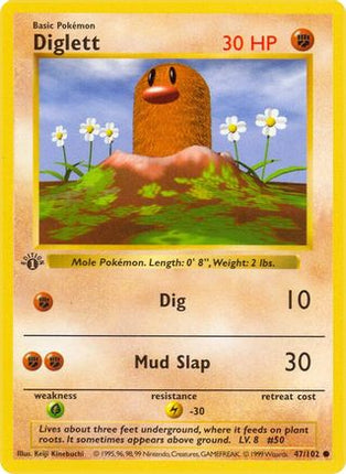 Diglett - 47/102 [Base Set (Shadowless)] 1st Edition
