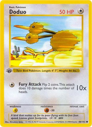 Doduo - 48/102 [Base Set (Shadowless)] 1st Edition